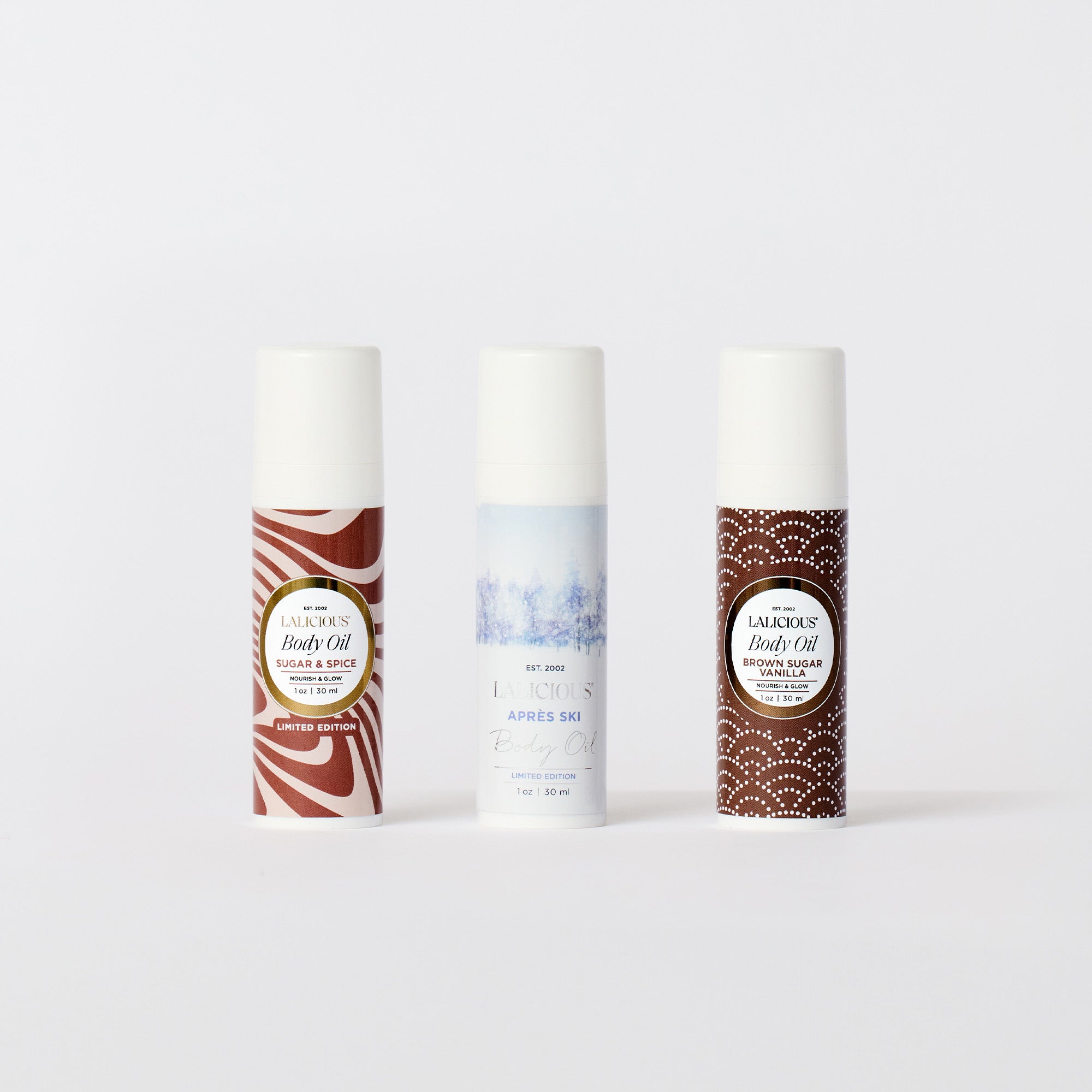 Body Oil Trio: Sugar & Spice, Après SKi and Brown Sugar Vanilla. LALICIOUS