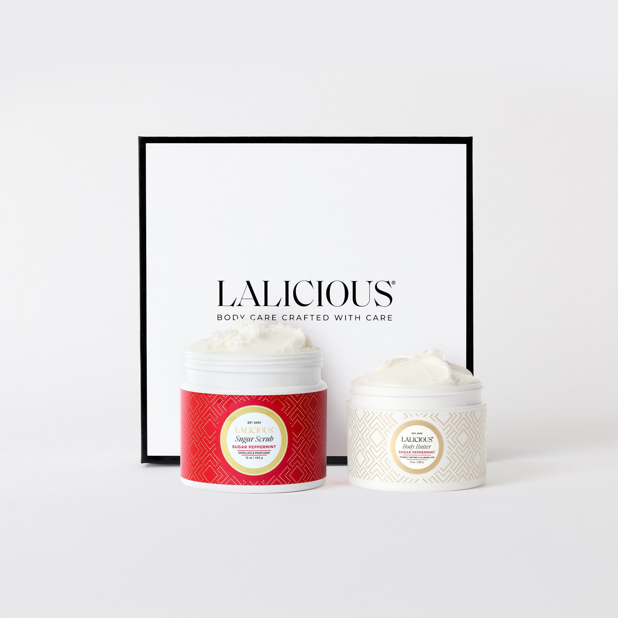 Sugar Peppermint Scrub and Body Butter with Box LALICIOUS